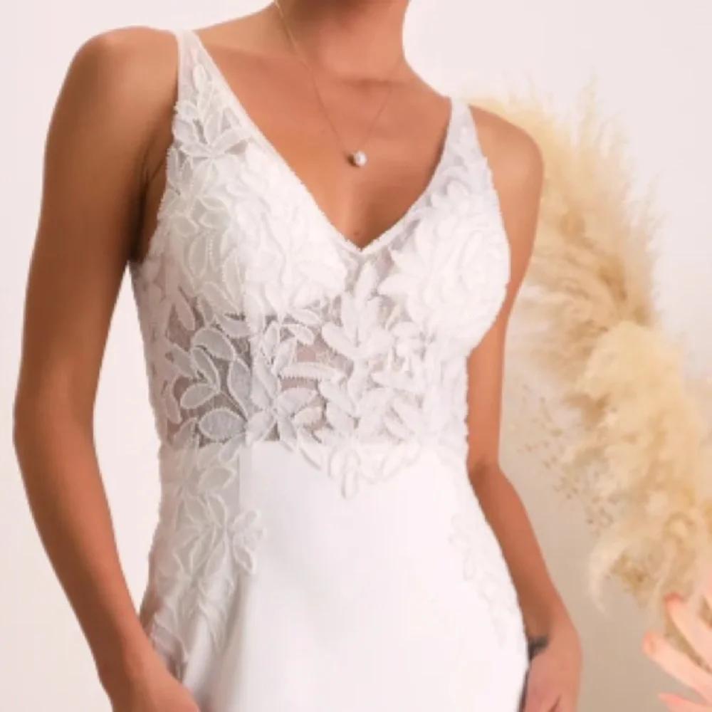 NWT Lulus Remarkably Romantic White Sheer Mesh Beaded Maxi Wedding Dress - Picture 6 of 6